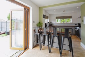 Breakfast bar and bifold doors- click for photo gallery